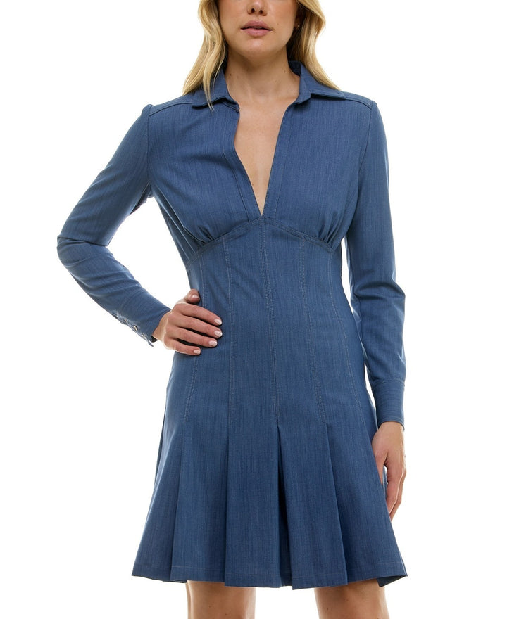 Taylor Petite Pleated A-Line Dress MSRP $128