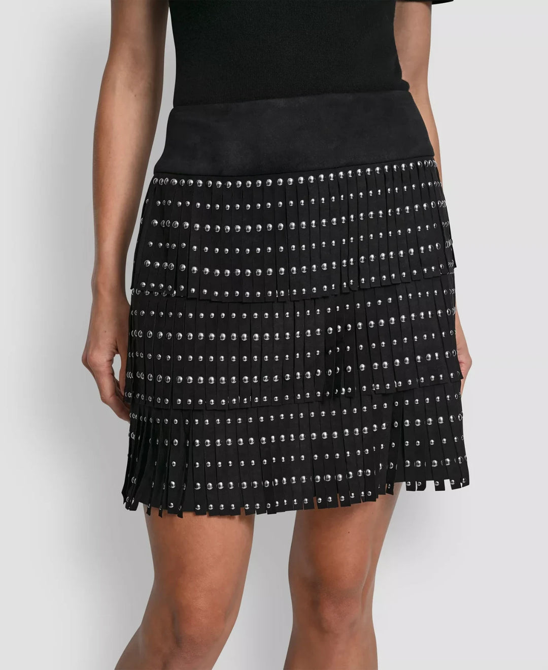 DKNY Women's Fringe Detail Mini Skirt MSRP $129