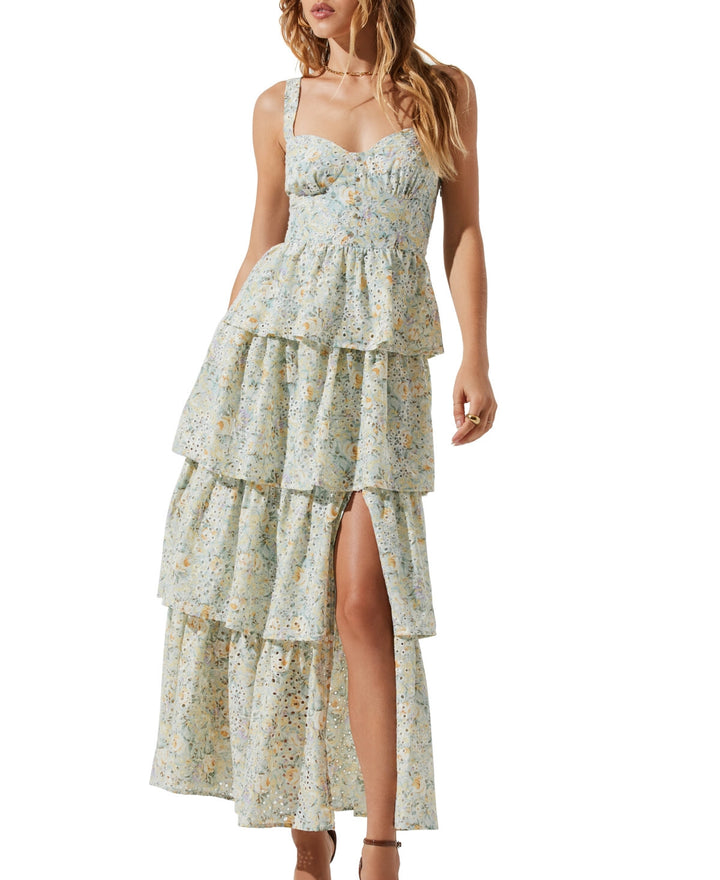 ASTR the Label Midsummer Tiered Floral Print Dress MSRP $188