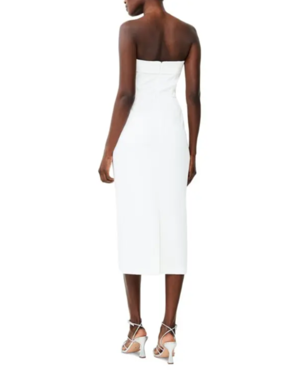 FRENCH CONNECTION Echo Crepe Strapless Midi Dress MSRP $158