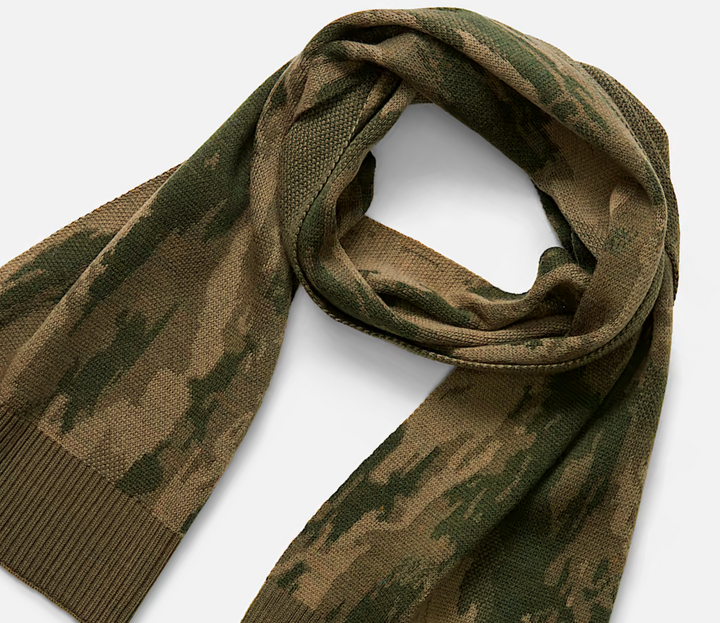 Timberland Mens Camo Jacquard Scarf and Hat Set MSRP $88