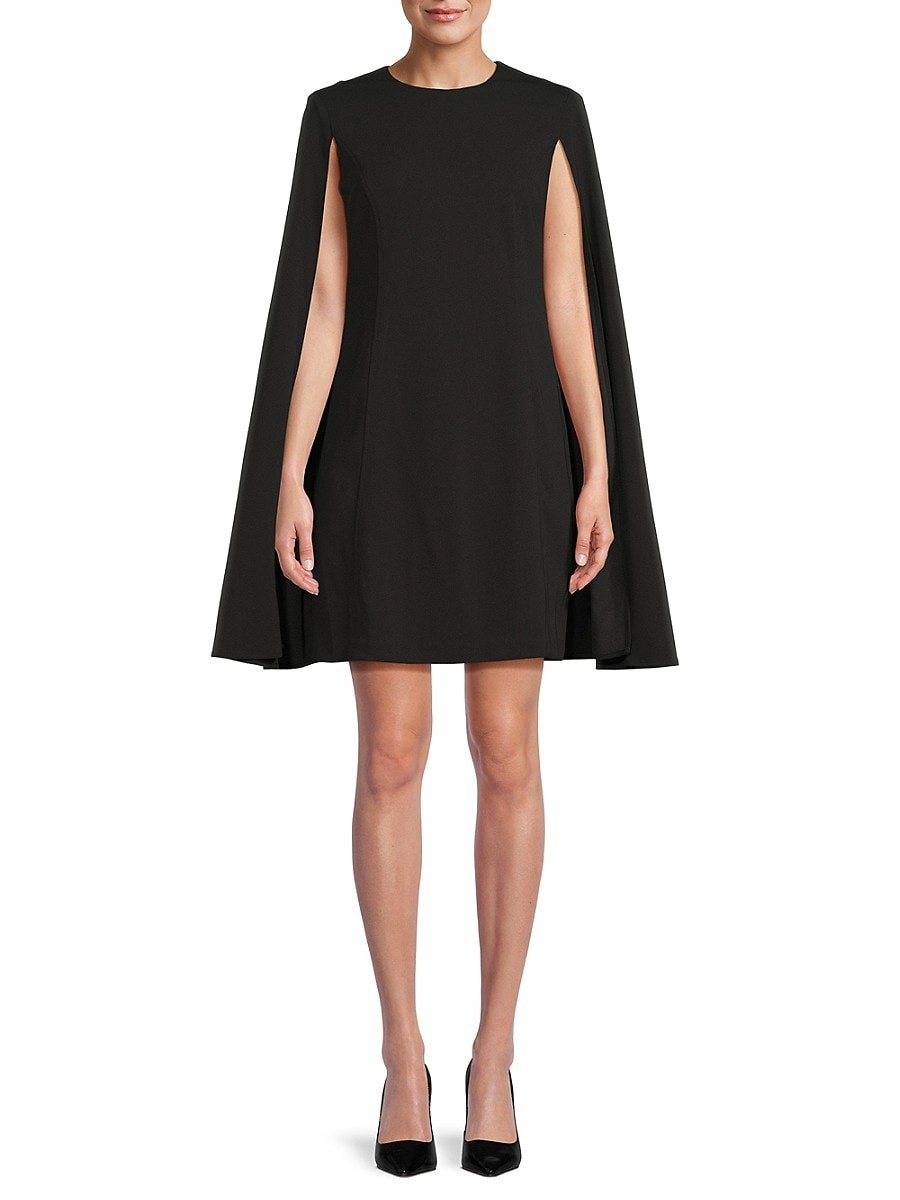 Calvin Klein Women's Sleeveless Cape-Detail Scuba-Crepe Sheath Dress MSRP $134