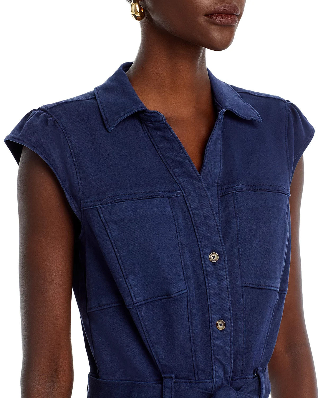 PAIGE Jaxsyn Belted Mini Shirt Dress MSRP $249