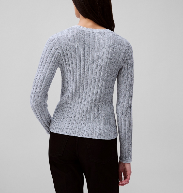 Calvin Klein Women's Ribbed Long-Sleeve Crewneck Sweater MSRP $119