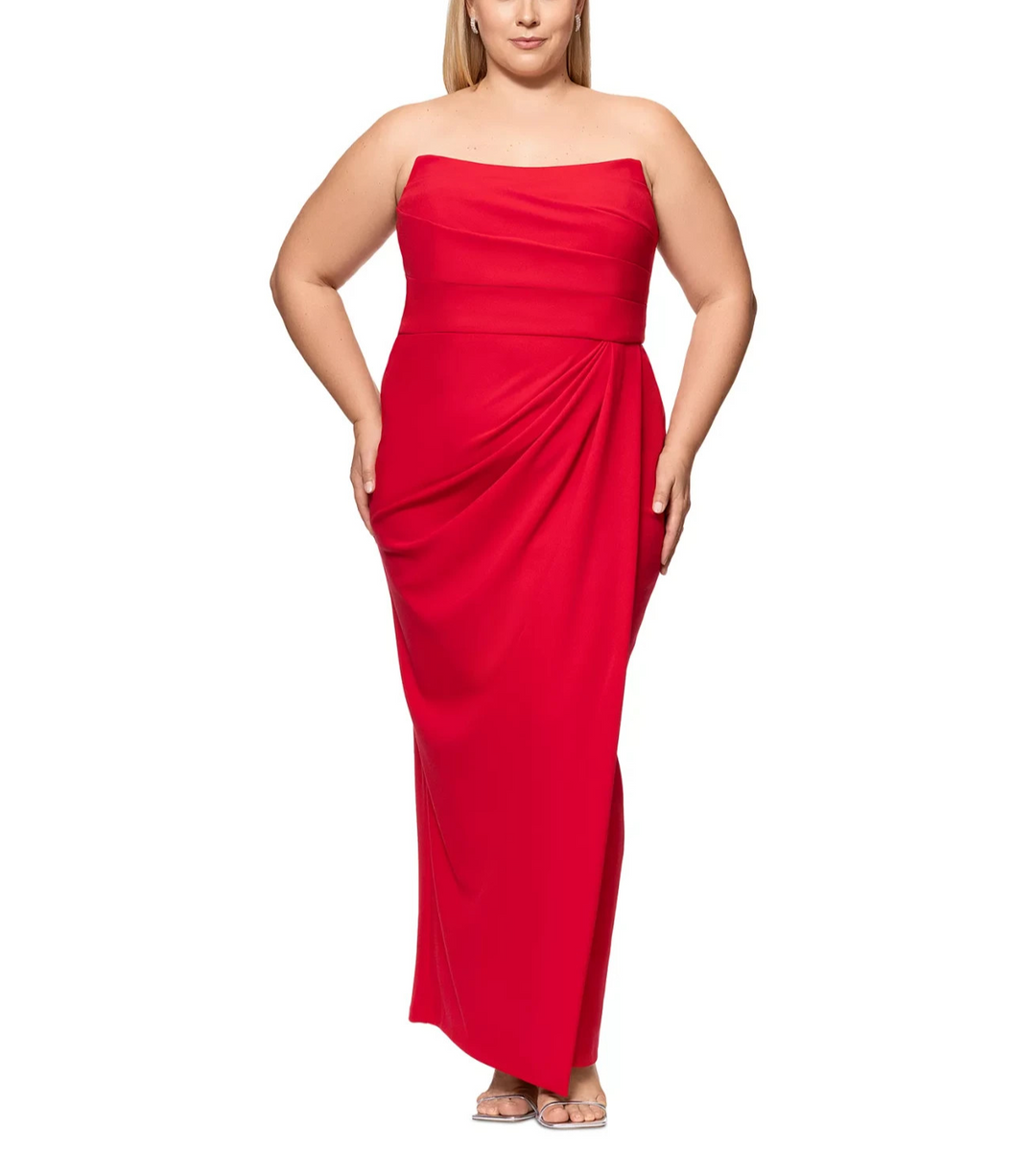 Betsy & Adam Plus Size Sleeveless Scoop-Neck Sheath Gown MSRP $269