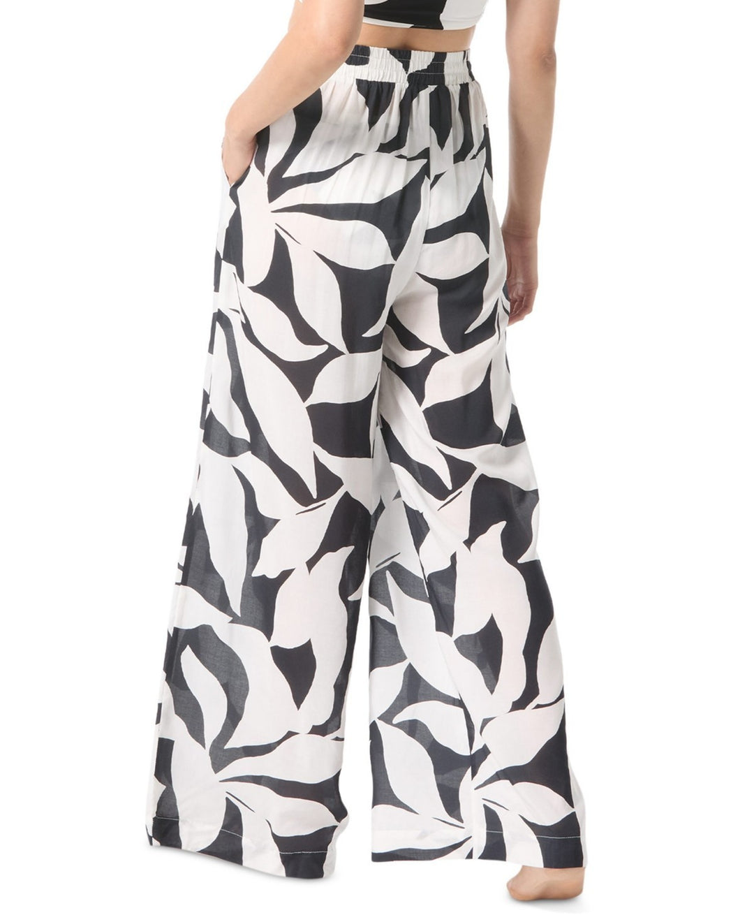Vince Camuto Printed Wide-Leg Cover-up Pants MSRP $138