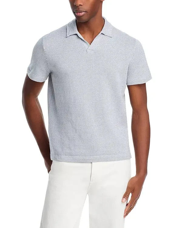 The Men's Store Houndstooth Cotton Knit Polo Shir MSRP $108