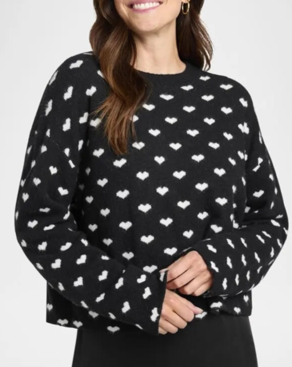 Splendid Lolly Hearts Crewneck Sweater MSRP $168