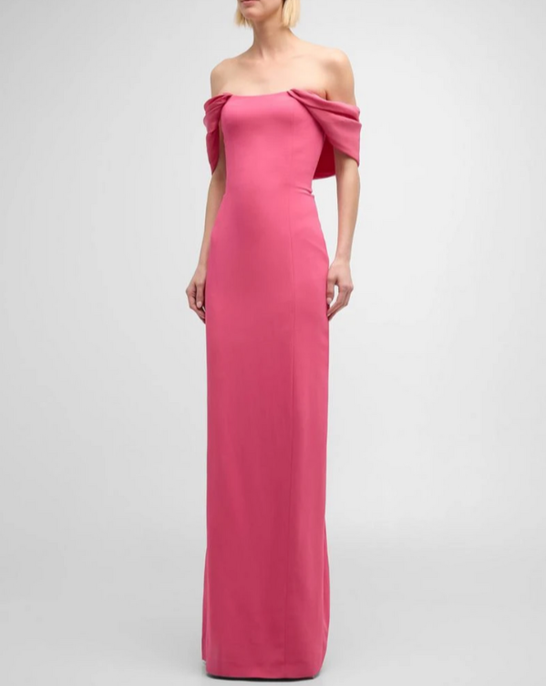 Oscar de la Renta Strapless Column Gown with Draped Detail MSRP $5490