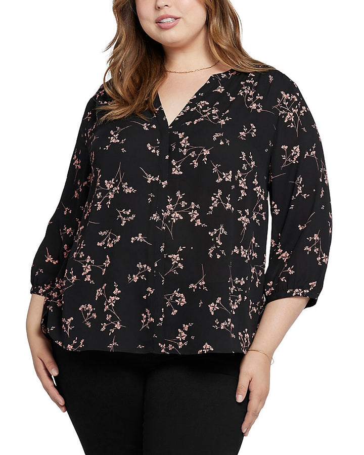 NYDJ Plus Size Pintuck-Back Blouse MSRP $89