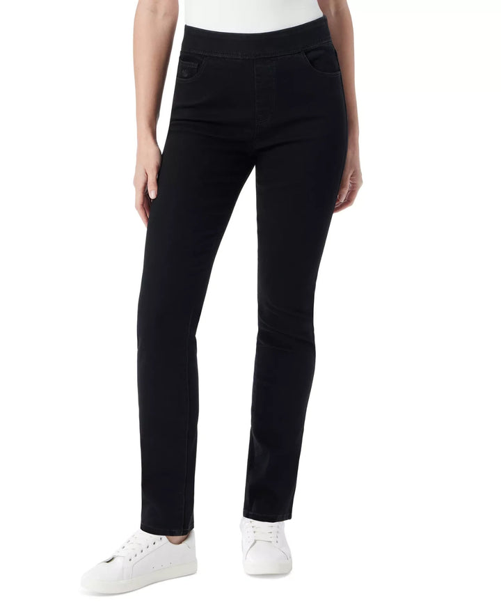 Gloria Vanderbilt Women's Amanda High-Rise Straight Pull-On Jeans MSRP $48