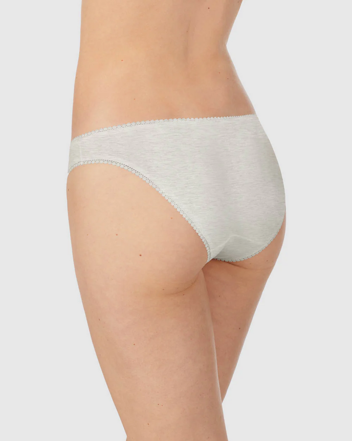 OnGossamer Women's Cabana Cotton Hip Bikini Panties in Heather Grey MSRP $20