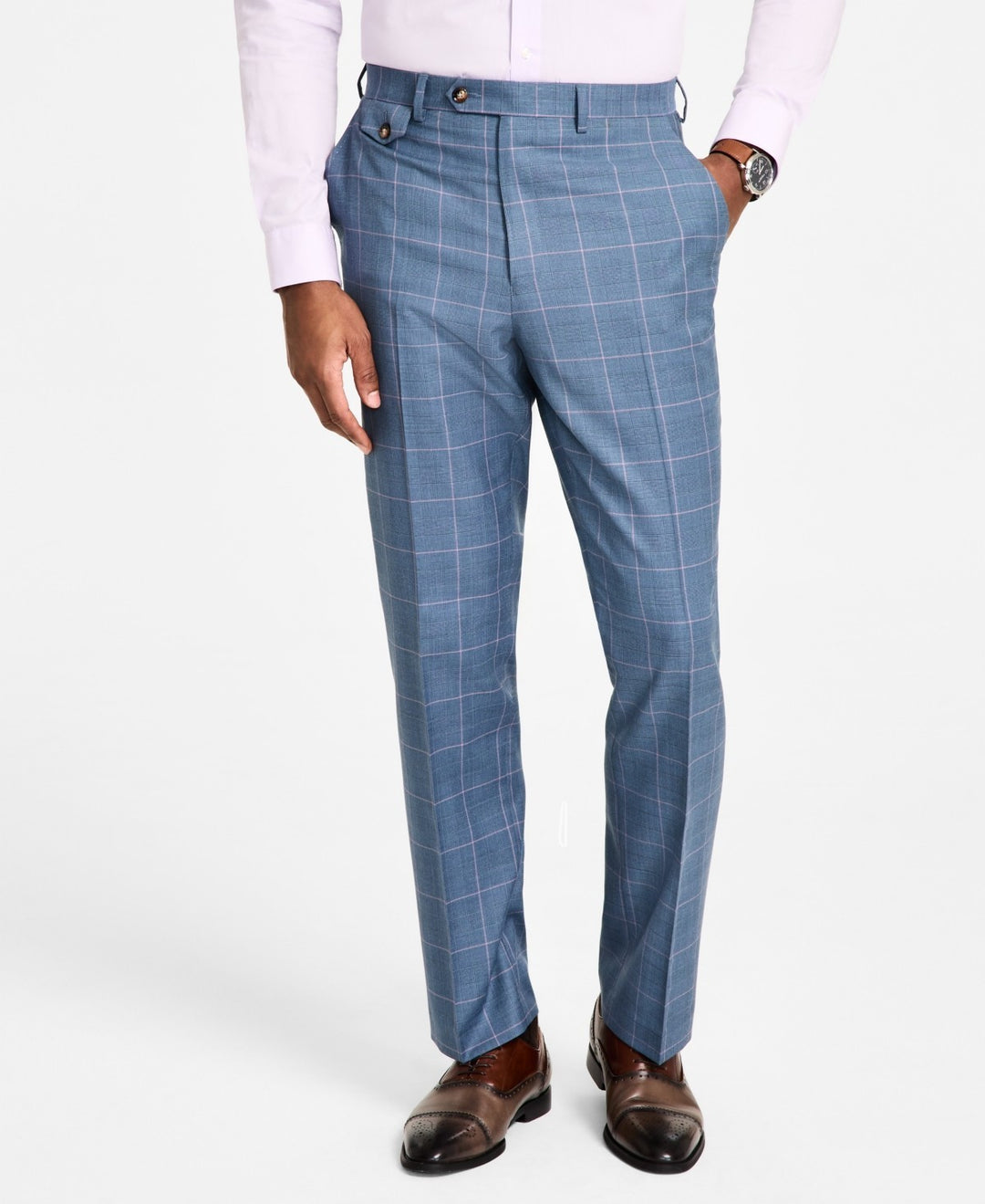 Tayion Collection Men's Classic-Fit Plaid Suit Pants MSRP $135