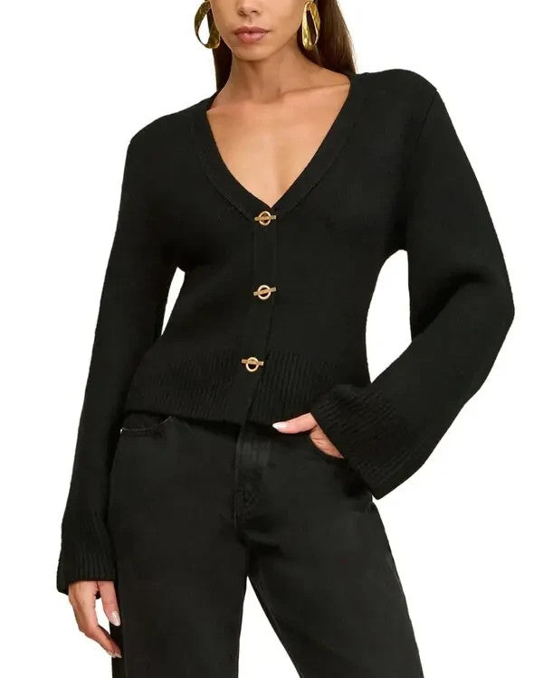Cult Gaia Jos V Neck Cardigan Sweater MSRP $498