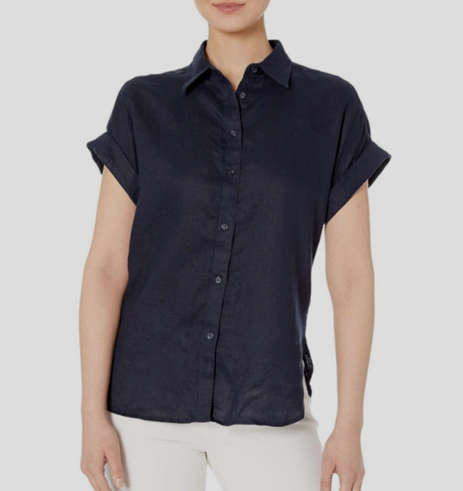 Lauren Ralph Lauren Linen Button-Down Top MSRP $99