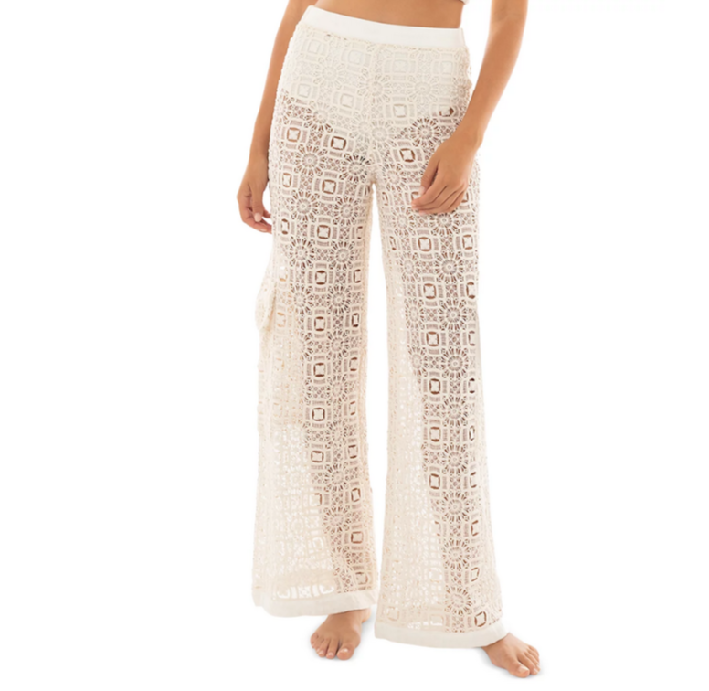 Agua Bendita Maca Jardim Crochet Cargo Cover Up Pants MSRP $250