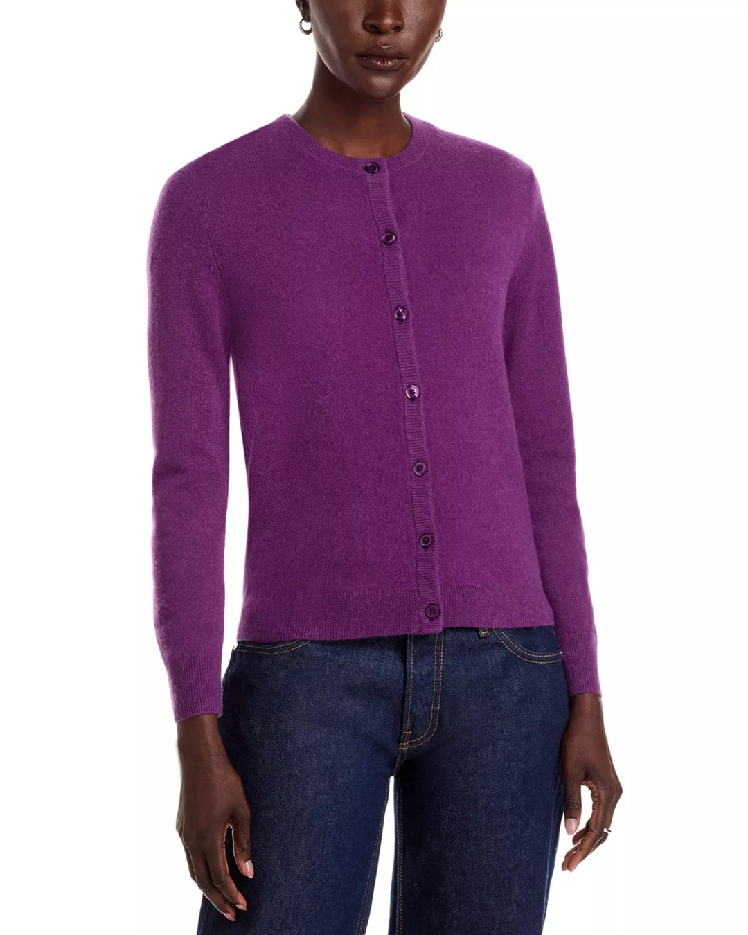 C by Bloomingdale's Crewneck Cashmere Cardigan MSRP $178