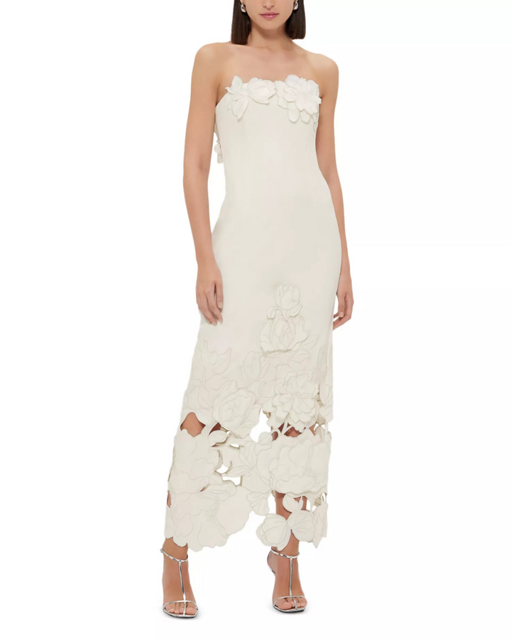 LEO LIN Rayna Crepe Strapless Dress MSRP $895