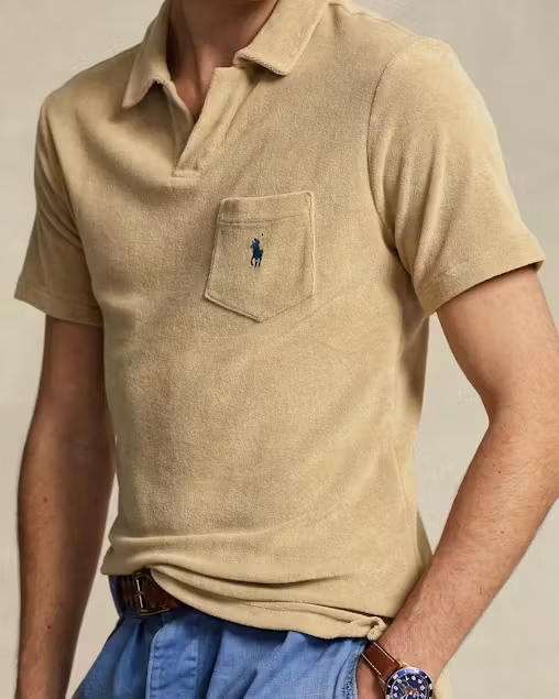 POLO RALPH LAUREN Custom Slim Fit Terry Polo Shirt MSRP $110