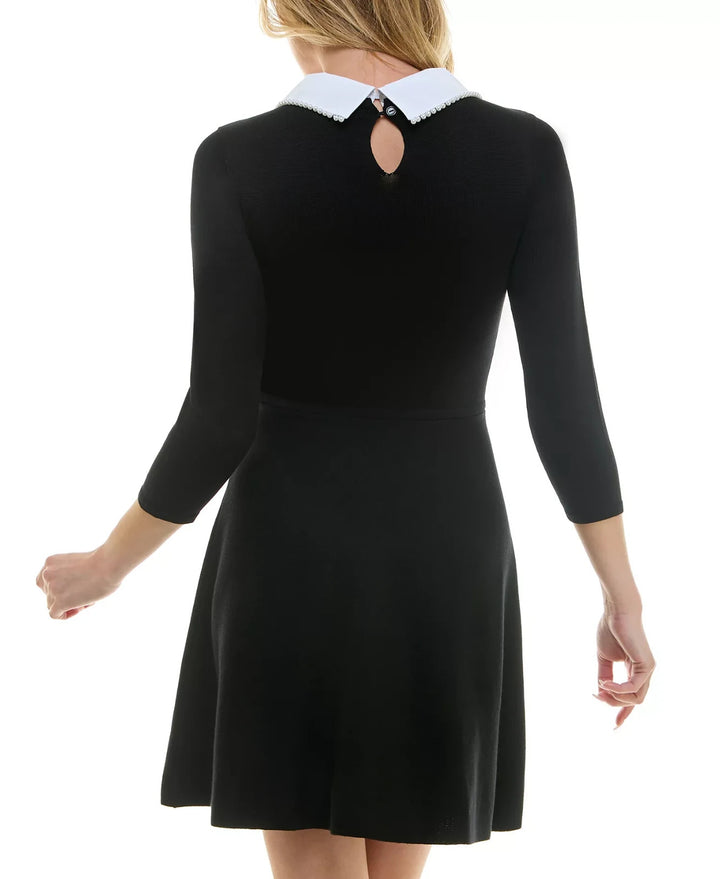 BCX Juniors' Faux Pearl-Collar Fit & Flare Dress MSRP $59
