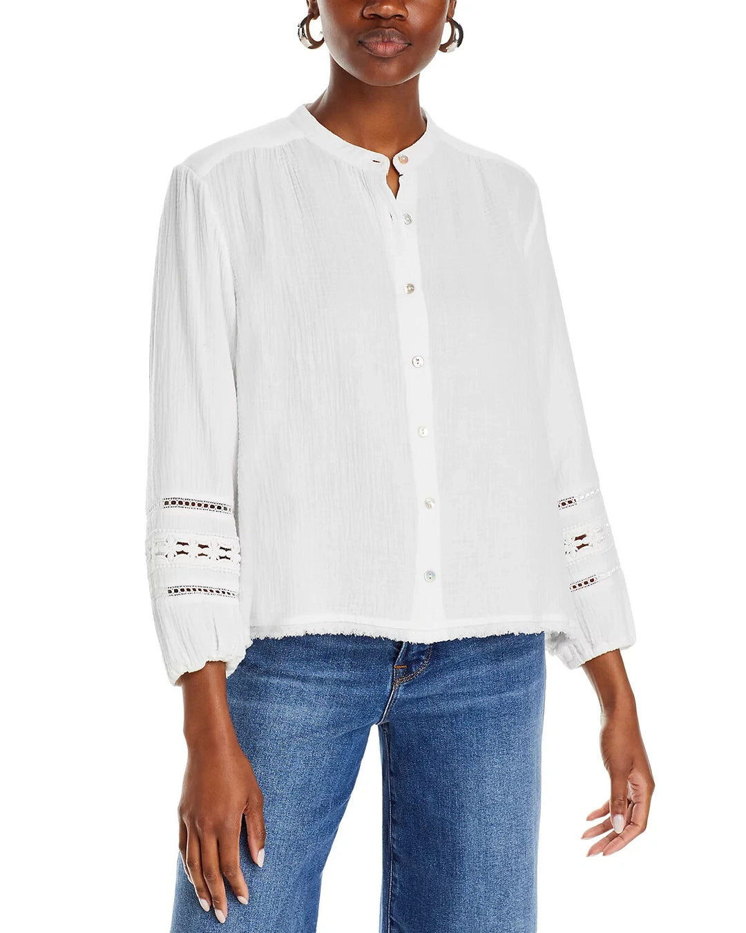 Johnny Was Cotton Gauze Peasant Top MSRP $148