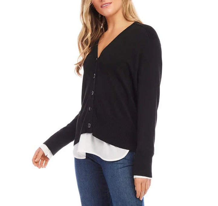 Karen Kane Layered Sweater Cardigan MSRP $148