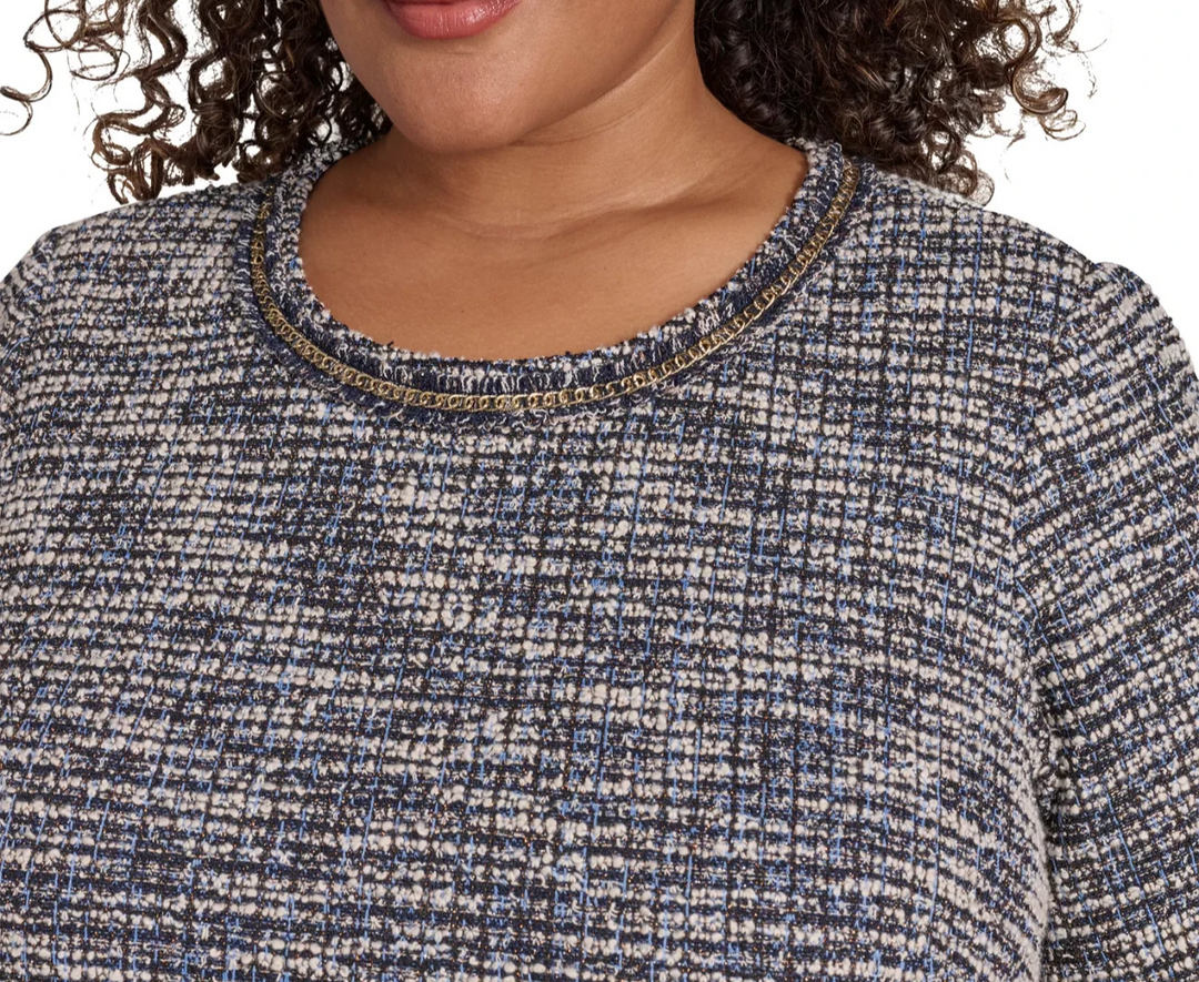 Jessica Howard Bouclé Jewel Neck Shift Dress MSRP $129