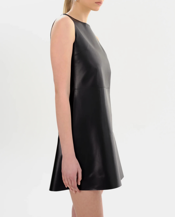 LAMARQUE Lozana Reversible Leather Mini Dress MSRP $575