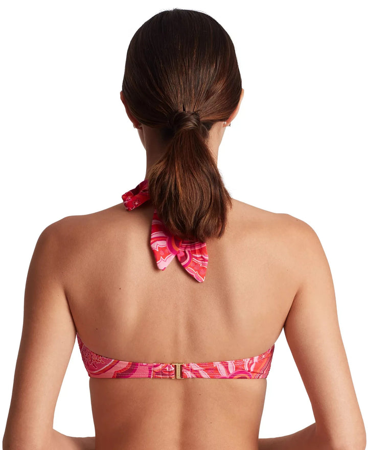 Lauren Ralph Lauren Women's Printed Tie-Front V-Neck Bikini Top MSRP $90