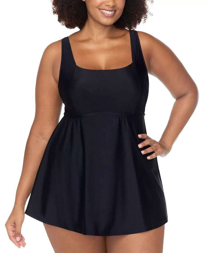 Raisins Curve Trendy Plus Size Straya Underwire Swimdress MSRP $98