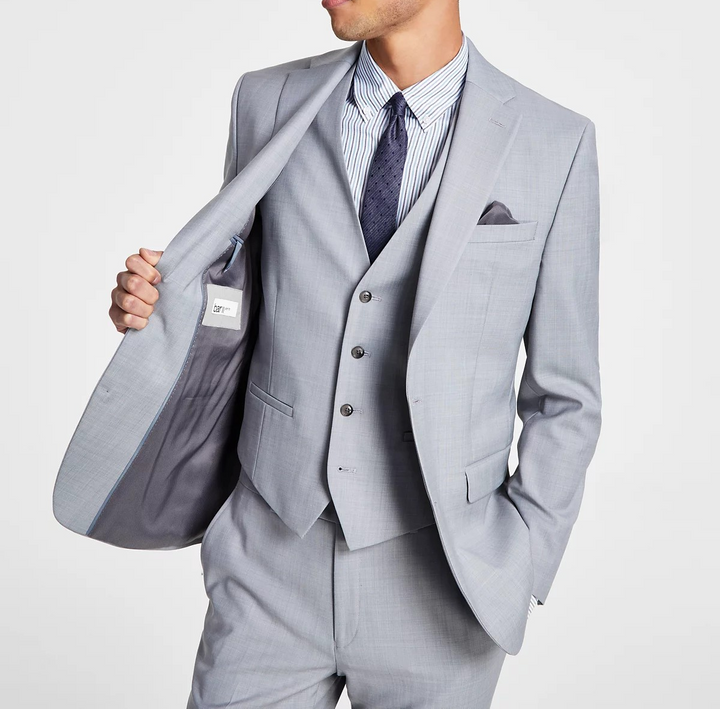 Bar III Men's Slim-Fit Wool Sharkskin Suit Jacket MSRP $425