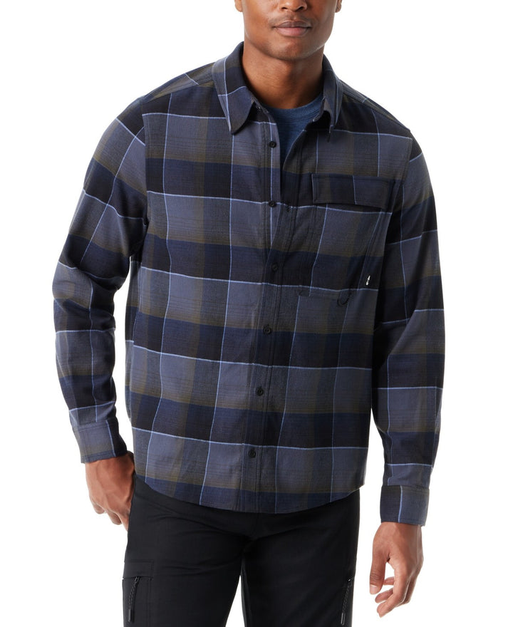 BASS OUTDOOR Plaid Button-Front Stretch Flannel Shirt MSRP $69
