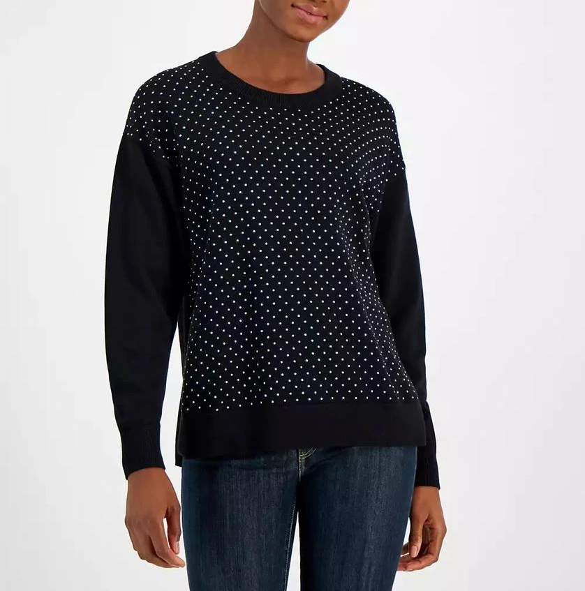 Michael Michael Kors Women's Studded Crewneck Sweater MSRP $125