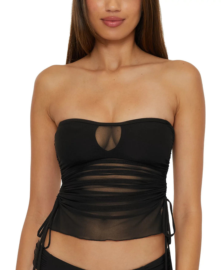 Becca Muse Mixed-Media Bandeau Tankini Top MSRP $88