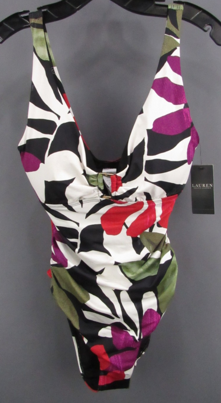 Lauren Ralph Lauren Ring Over-The-Shoulder Underwire One-Piece Swimsuit $155