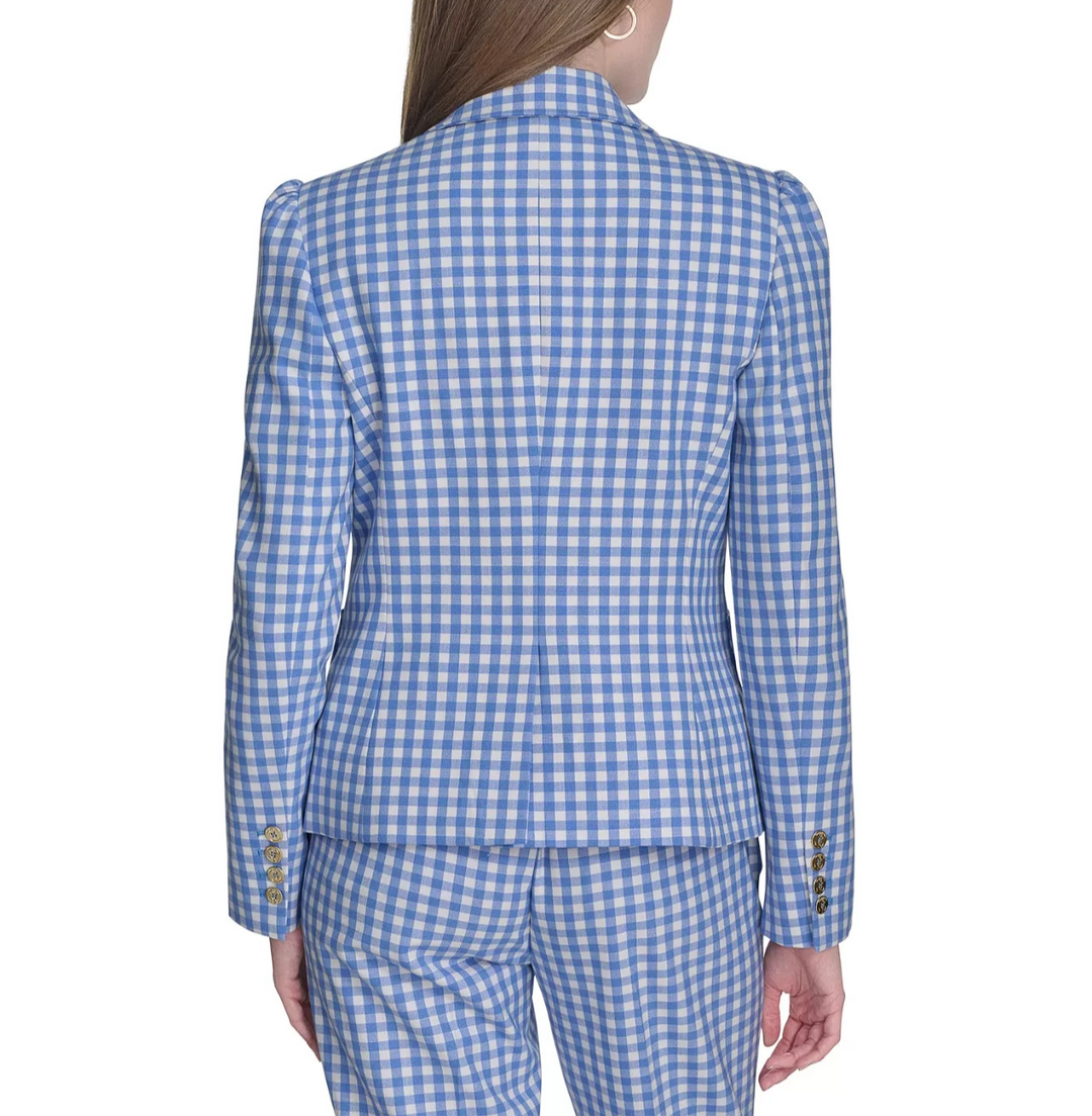 Tommy Hilfiger Women's Gingham One-Button Jacket MSRP $149