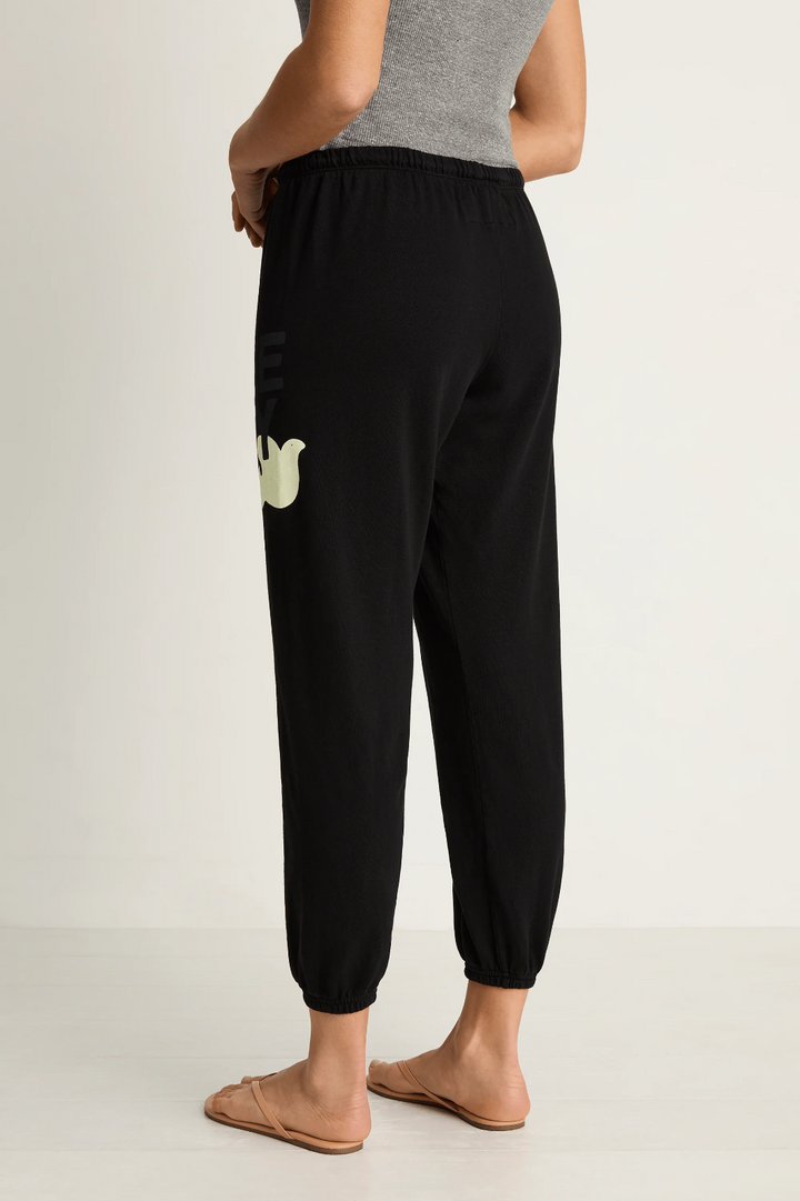 Free City Cotton Logo Sweatpants in Black Space Cream MSRP $168