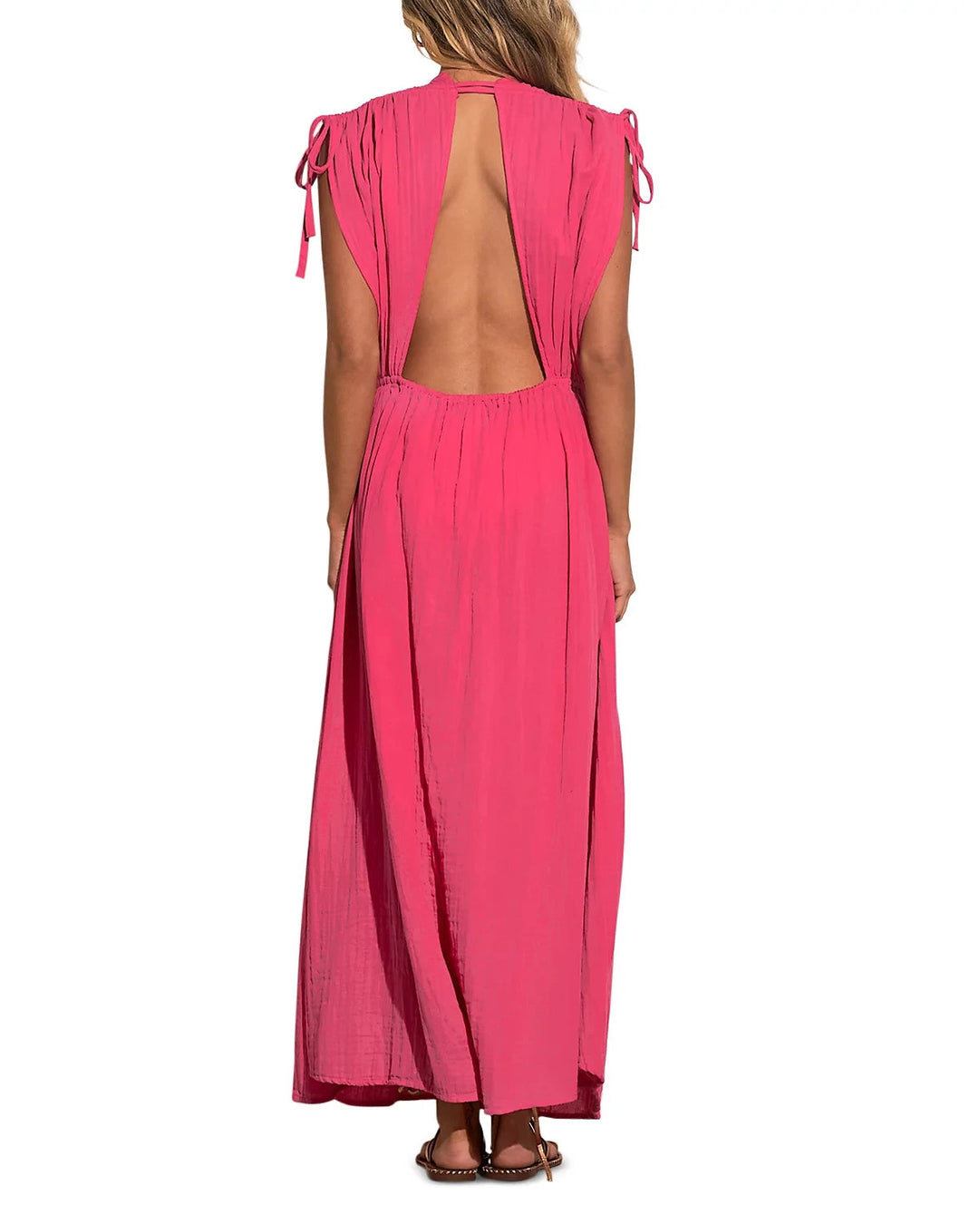 Elan Tie Shoulder Open Back Maxi Dress MSRP $92