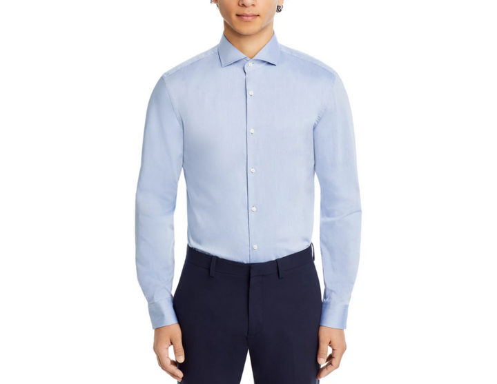 HUGO Kason Heathered Slim Fit Dress Shirt MSRP $118