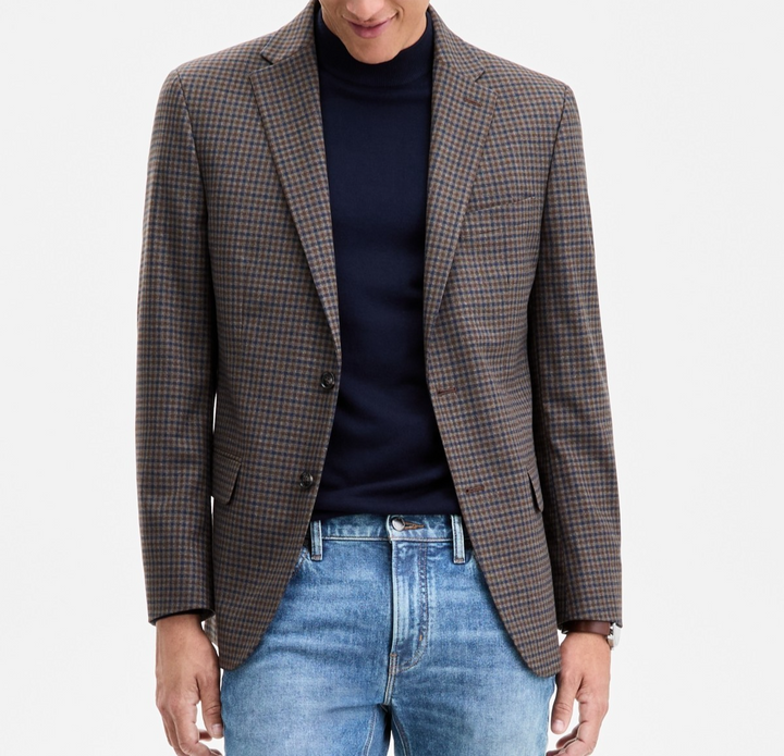 Tommy Hilfiger Men's Modern-Fit Check Sport Coat MSRP $295