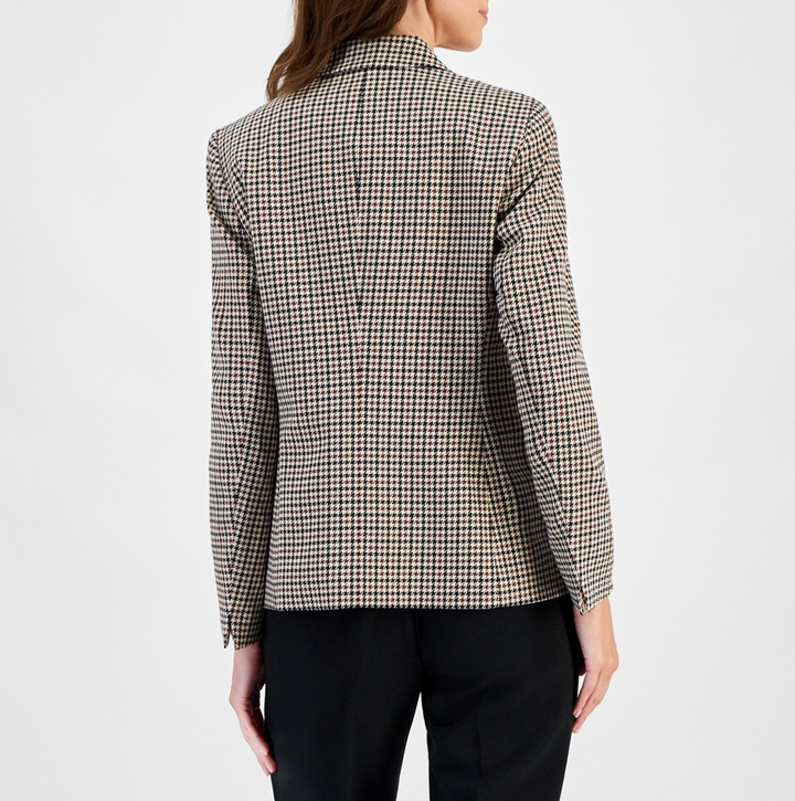 Kasper Women's Houndstooth One-Button Jacket MSRP $139
