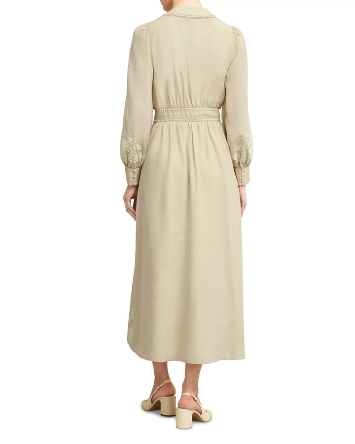 HOBBS LONDON Frida Button Front Lace Trim Dress MSRP $525
