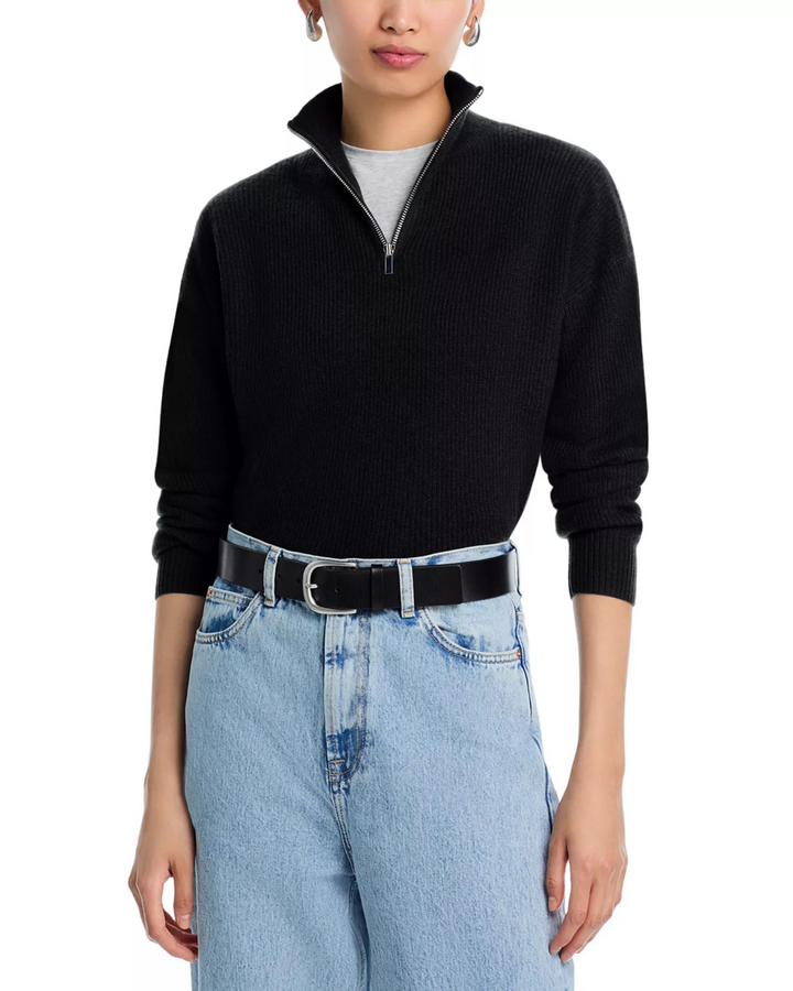 AQUA Cashmere 100% Cashmere Quarter Zip Sweater MSRP $218