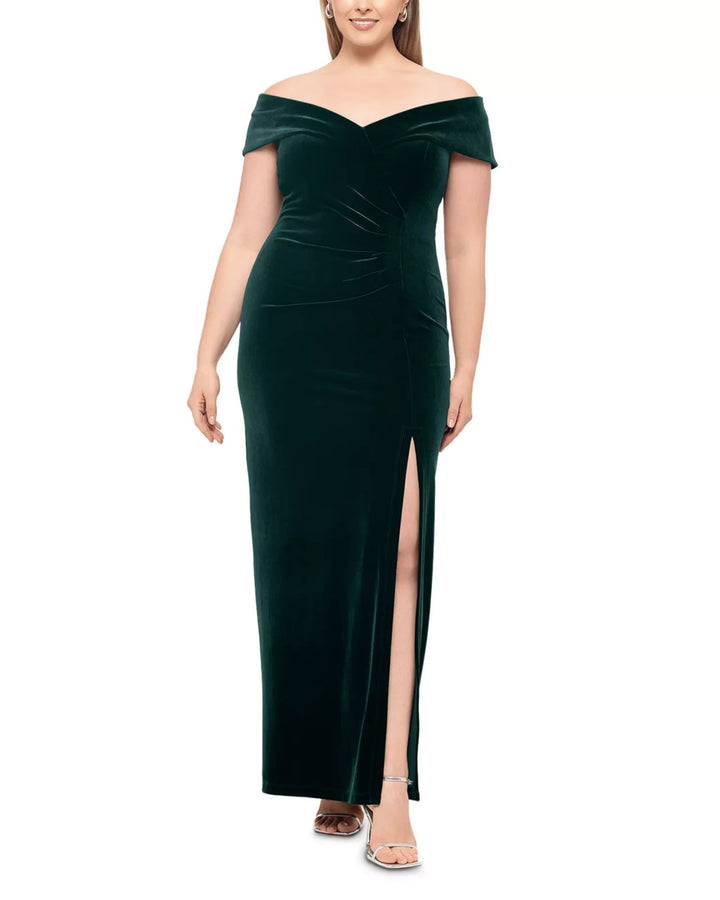 Xscape Plus Velvet Off-the-Shoulder Gown MSRP $189