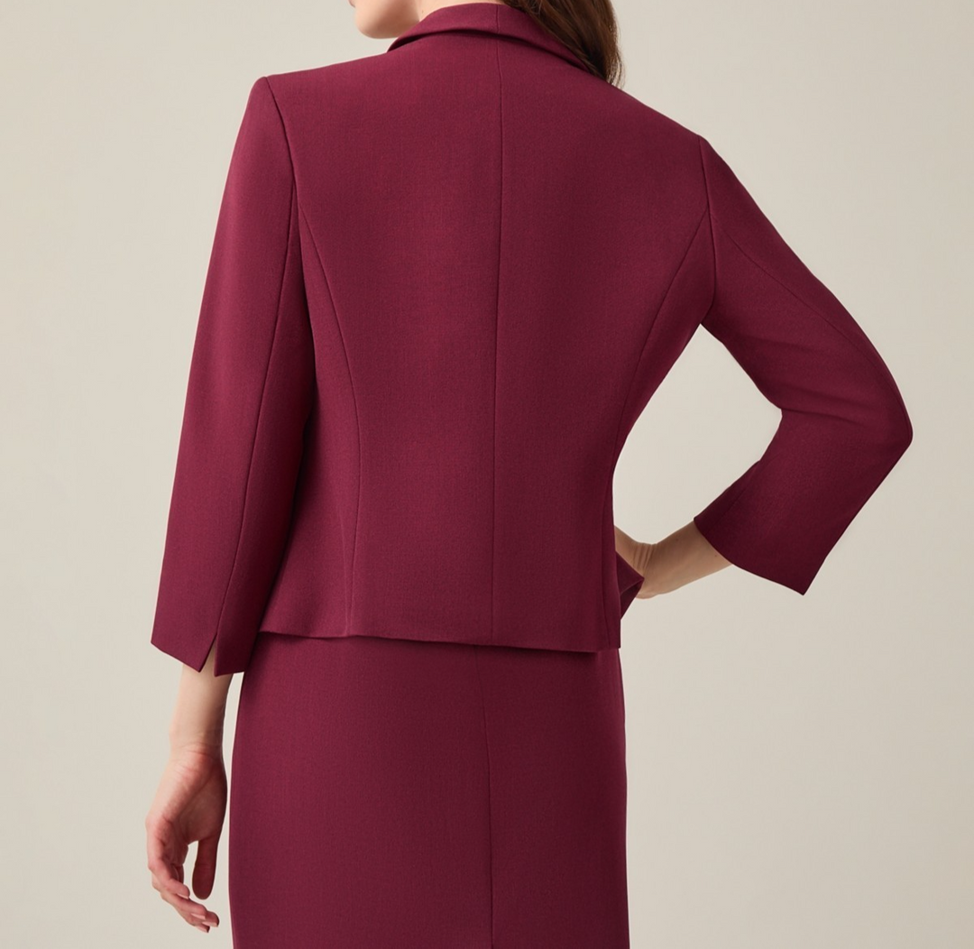 Kasper Petite Stretch Crepe Shawl-Collar Open-Front Blazer MSRP $119