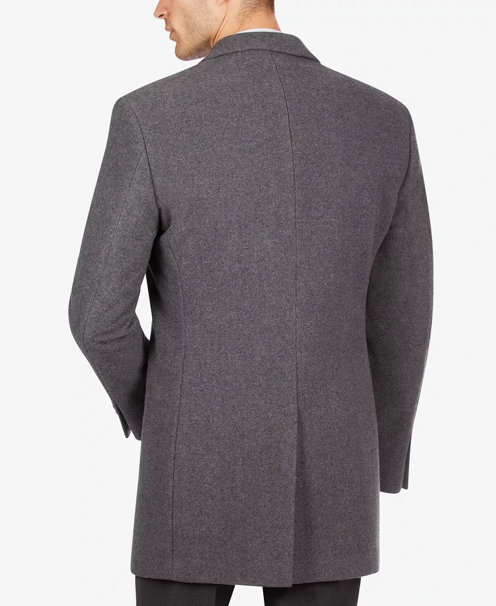 Calvin Klein Men's Prosper Wool-Blend Slim Fit Overcoat MSRP $395