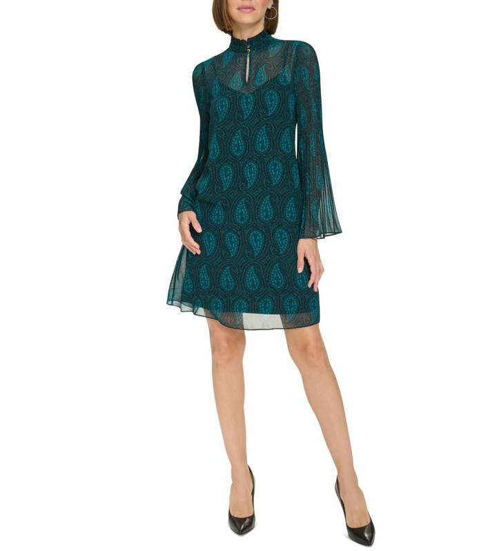 Tommy Hilifiger Women's Ruffled Keyhole-Neck Dress MSRP $ 129