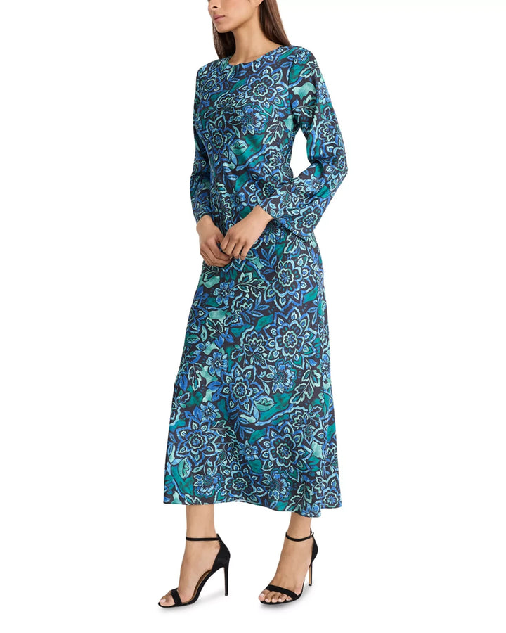 Donna Morgan Printed Long Sleeve Dress MSRP $138