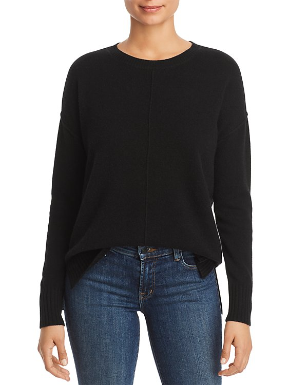 C by Bloomingdale's High/Low Cashmere Crewneck Sweater MSRP $188