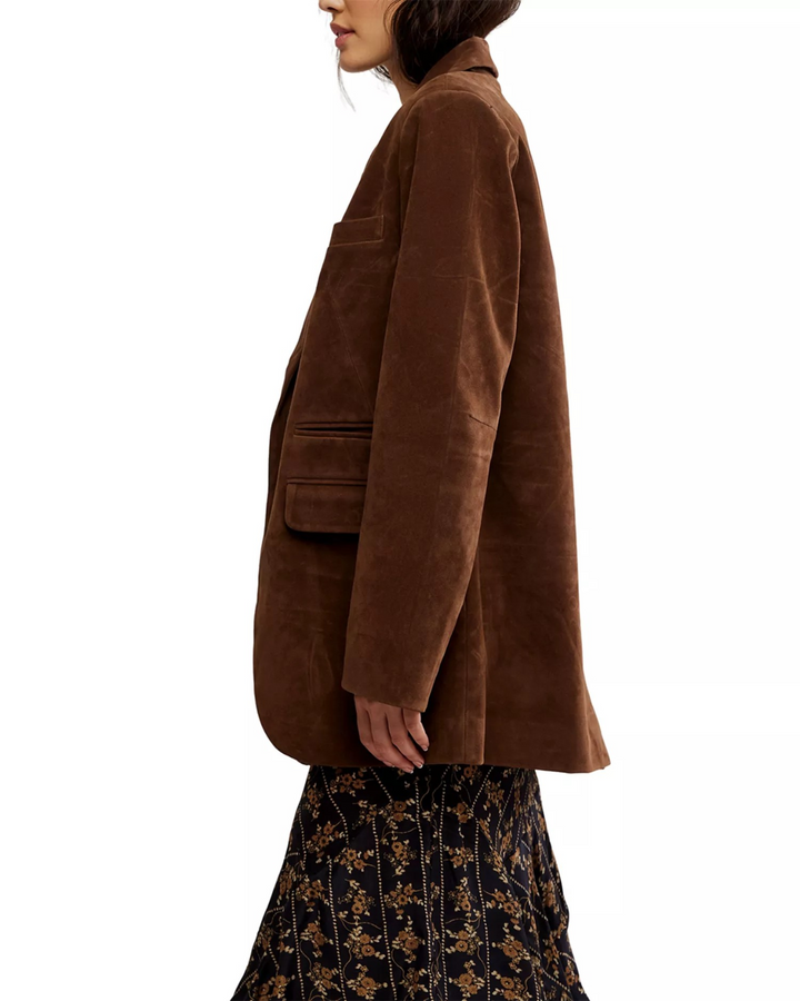 Free People Paper Cut Faux Suede Blazer MSRP $198